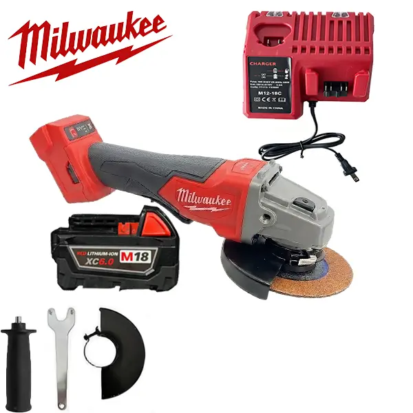 Milwaukee M18 4-1/2” Brushless Cordless Angle Grinder - High Torque Tools with RAPIDSTOP Brake, Extended Long Runtime for Mechanics, Construction Jobs, Diamond Grinding Wheel Esmeril