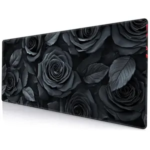 Rose Pattern Mouse Pad, Rectangle Gaming Mouse Pad, Non Slip Mousepad, Office Desk Keyboard Mouse Mat for Home Office Game Room Desk