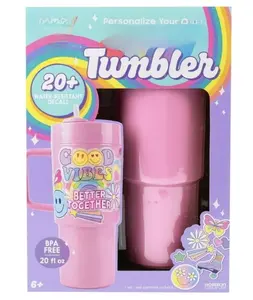 20 Oz Personalize Your Own Trendy Pink Tumbler, Water-Resistant, BPA-Free, Color: Pink