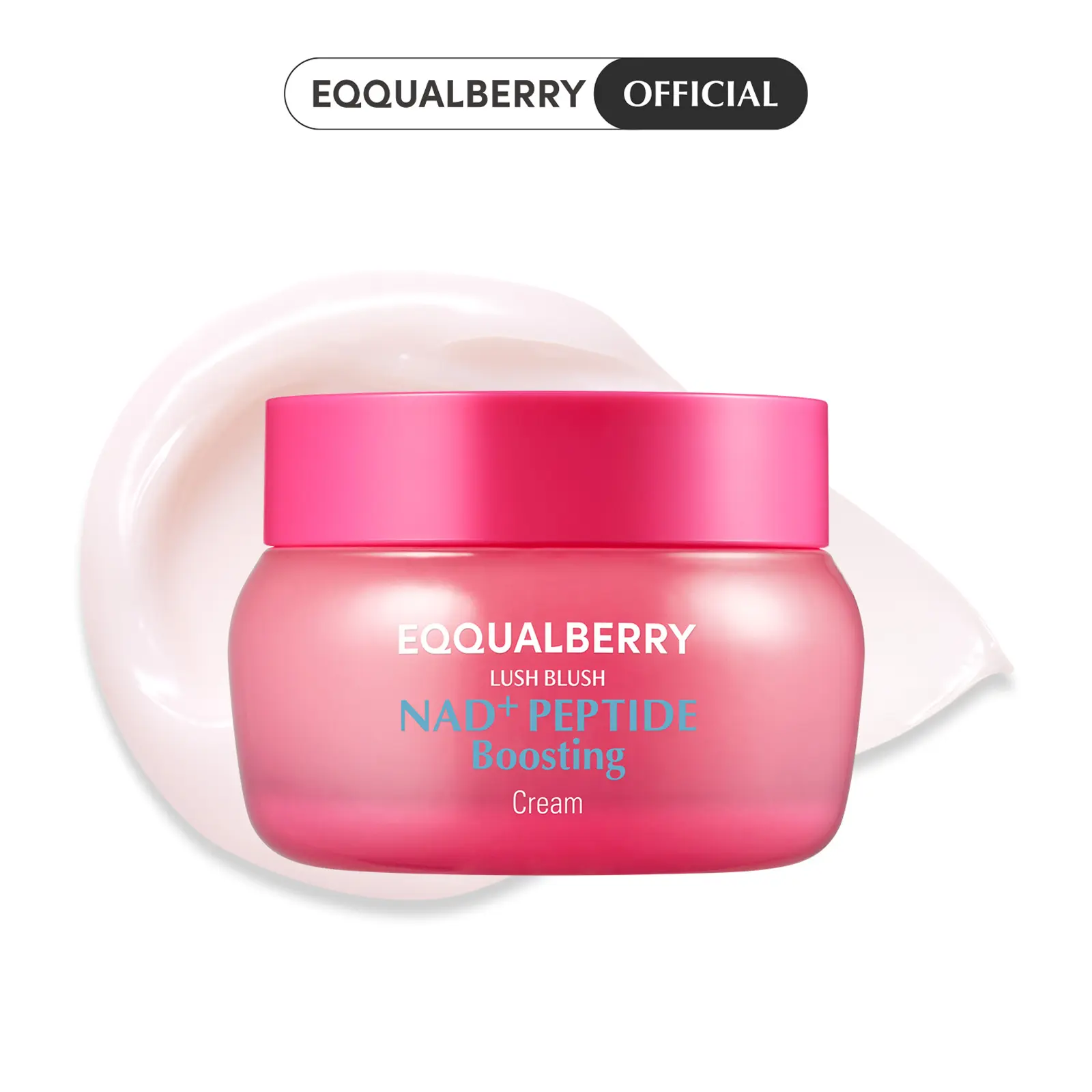 EQQUALBERRY NAD+ Peptide Boosting Cream – NAD+ 5% & 13 Peptides Anti-Aging Face & Body Cream | Firming & Lifting Pink Neck Cream for Sagging Skin, 1.69 fl.oz / 50ml