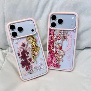 Vintage Dragon Skull Leopard Tattoo iPhone Case iPhone 17 Air 16 15 14 13 12 11 Pro Max Plus, Clear magnetic, shockproof Compatible with for Samsung and iphone Models 17,16, 15, 14, 13, 12, 11 Pro Max, gift Made of Transparent TPU Soft Shell Smartphone