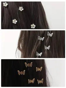 Butterfly Flower Hair Jewelry for Braids Accessories, Hairpin for Braids, Gold Silver Hair Accessories, Braids Clips Cuffs Clips for Dreadlock Accessories Dreadlock Beads Metal Hair Clips Decoration