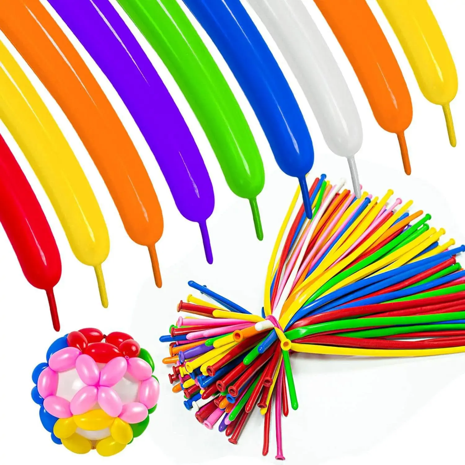 100pcs 260 Long Balloons Animal Shapes, For Balloon Animals, Latex Twisted Balloon Set, Birthday Wedding Party Decorations, Balloon Garland, Balloon Arch, Soft Colors, Birthday Gifts for Girls and Boys, Balloon Arches Decorations