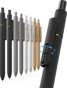 8 Pcs Retractable Gel Pens - 0.7mm Fine Point, Smooth Writing Black Ink, Quick-Dry Long-Lasting Office & School Supplies for Adults, Retractable Fine Point
