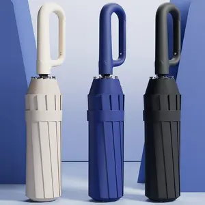 Card Hook Folding Umbrella, Windproof UV Protection Portable Umbrella with Hanging Loop, Ideal for Commuters Students Travelers, Portable Foldable Umbrella