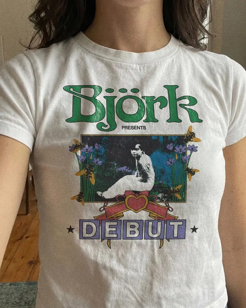 Vintage Dream Pop Baby Tee, Retro Indie Music Graphic Crop Top, Y2K Alternative Aesthetic Fitted T-Shirt, Cottagecore Floral Album Inspired Tee for Women