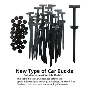 50pcs Nylon Universal Cable Tie Buckle with Pin & Button Self-Locking Design for Car Daily Repair Multipurpose Use Automotive Accessories Body Screw Truck Vehicle Replacement
