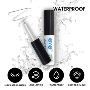 Beginner-Friendly Waterproof Eyelash Glue for Top & Bottom Lashes, with Precision Brush, Quick-Dry Non-Irritating Formula for Lash Extensions & False Lashes, Strong Adhesion, 2/4 Packs