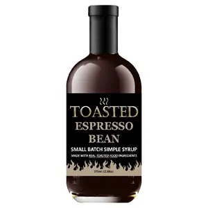 TOASTED Espresso Bean 375ml Small Batch Simple Syrup made w/ REAL TOASTED FOOD ingredients - created for Old Fashioneds, amazing in Craft Cocktails!