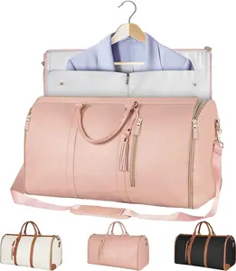 Large Multi Functional Travel Suit Bag, Travel Bag, 2-in-1 Hanging Suitcase, Nylon Suit bag, Foldable Storage, Advanced PU material, High Capacity Folding Luggage Bag