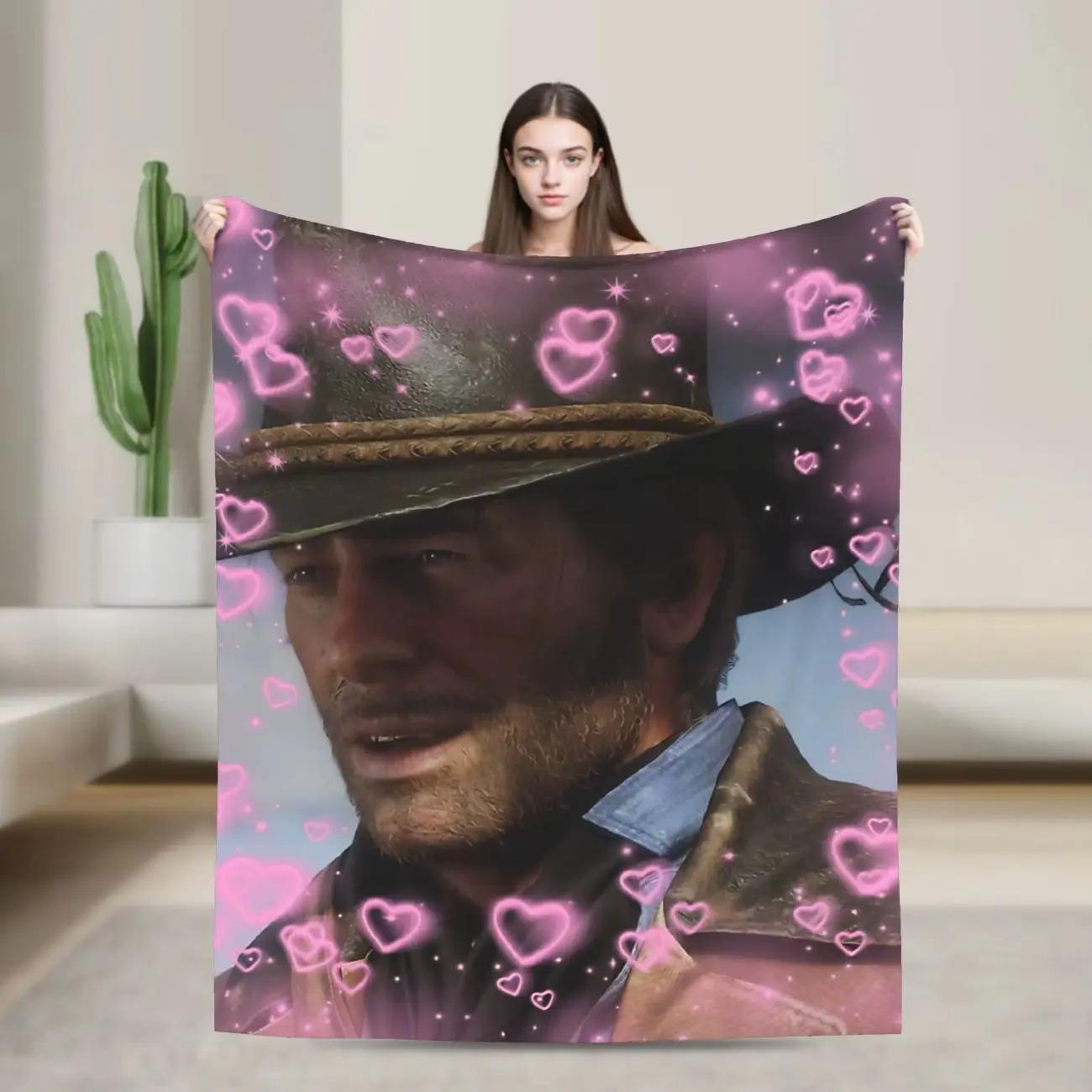 Arthur Morgan Red Dead Redemption Blanket Soft Funny Throw Blanket Cozy Lightweight Plush Portable Cover Blanket For Sofa,Warm Gift For Birthday,Christmas,Multiple Blankets