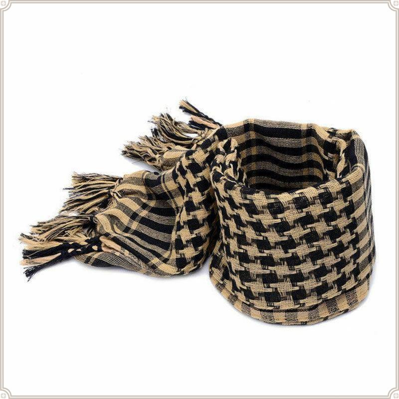 Shemagh Scarf Men Keffiyeh Scarf Arab Scarves Unisex Plaid Turban with Tassels for Men Women Winter Outdoor