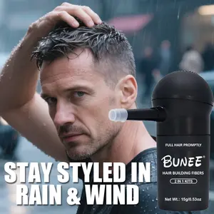 BUNEE Hair Fiber Booster Natural-Instant Hair Thickening for Thinning Hair Precision Spray Applicator Natural Matte Finish LongLasting Hold No Mess Applicable to both men and women