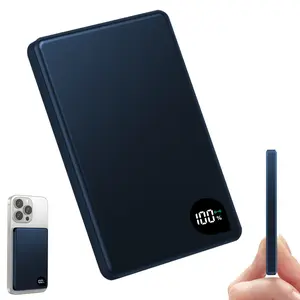 Mini Magnetic Wireless Charger 5000mah Power Bank, Supports Type C Fast Charging, LED Display, Ideal Travel Accessory for iPhone Series