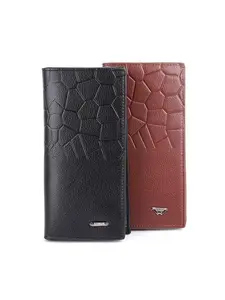 Men's Printed Wallet, Long Multi-Function Billfold, Multi-Card Leather Wallet with Coin and Bank Card Compartments