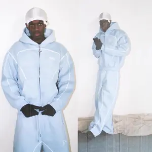 2025 Fashion Loose Sweatshirt and Sweatpants Hip Hop Street Style Unisex Zipper Hooded Jacket Set barn  jacket  outfit