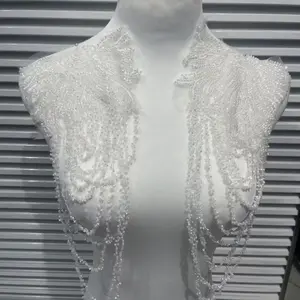 Clothing Accessories, Lace Embroidered, Embroidery Flowers, Handmade Glass Beads, Lace Floral Decorations, DIY Materials for Dresses and Wedding Gowns