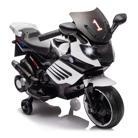 Garvee Exciting & Safe 6V Kids Electric Motorcycle Ride-On - Training Wheels - Engine Sounds - Music & Horn - Headlights - Treaded Tires - Outdoor Battery Toy for Ages 3-6