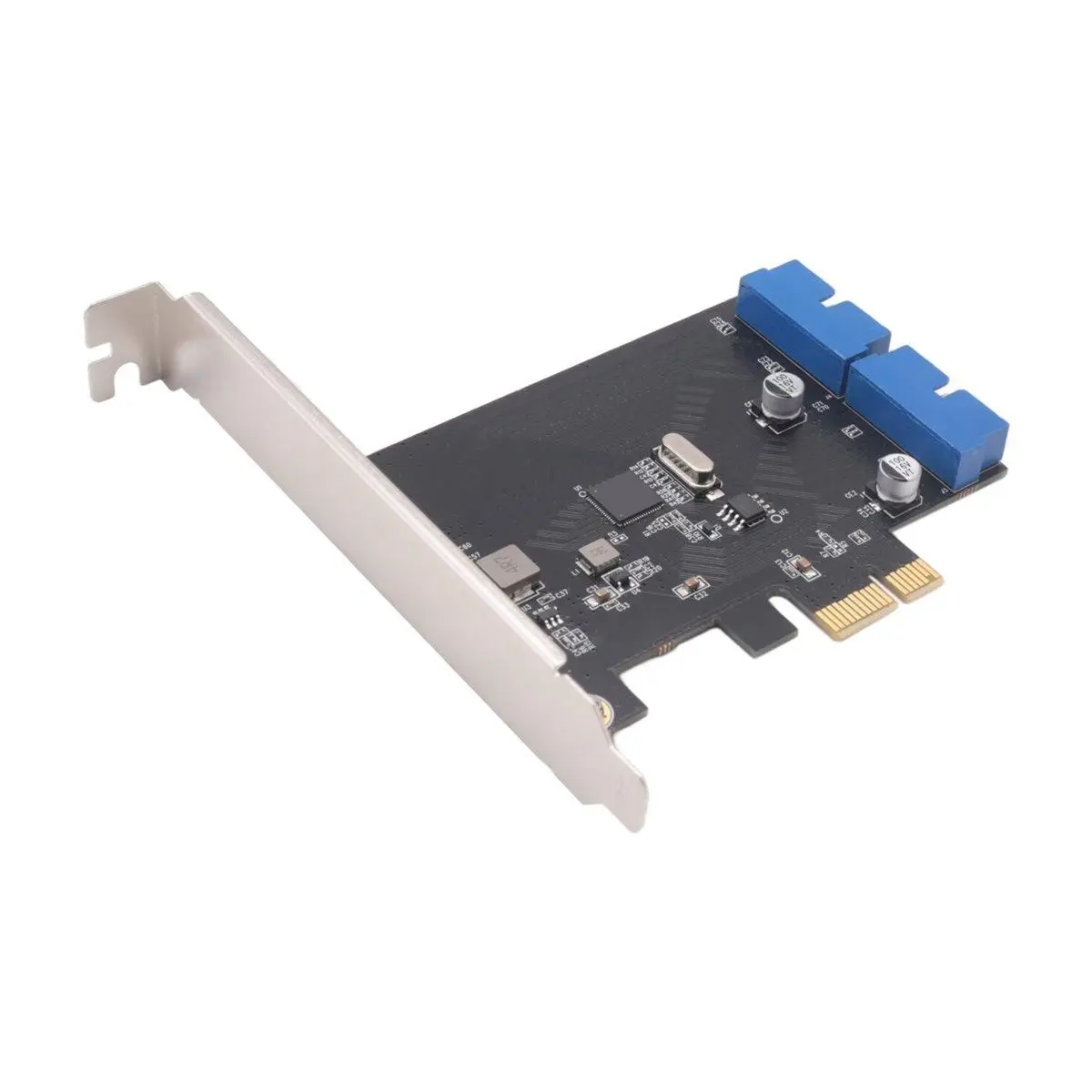 PCIe to USB 3.0 Adapter with 2 Internal 19-Pin Headers, Gold-Plated PCIe x1 Card for Windows PCs, PC + Metal Construction, 5Gbps USB Extension, No Power Supply Required, Desktop Pc, Adapter Card