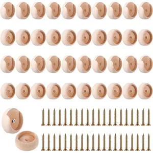 Weysat 20 Sets Closet Pole Socket Wooden Closet Rod Holders 1-3/8" Pole Bracket Rod Support with Screws for Wardrobe Hallway Bathroom Clothing Store