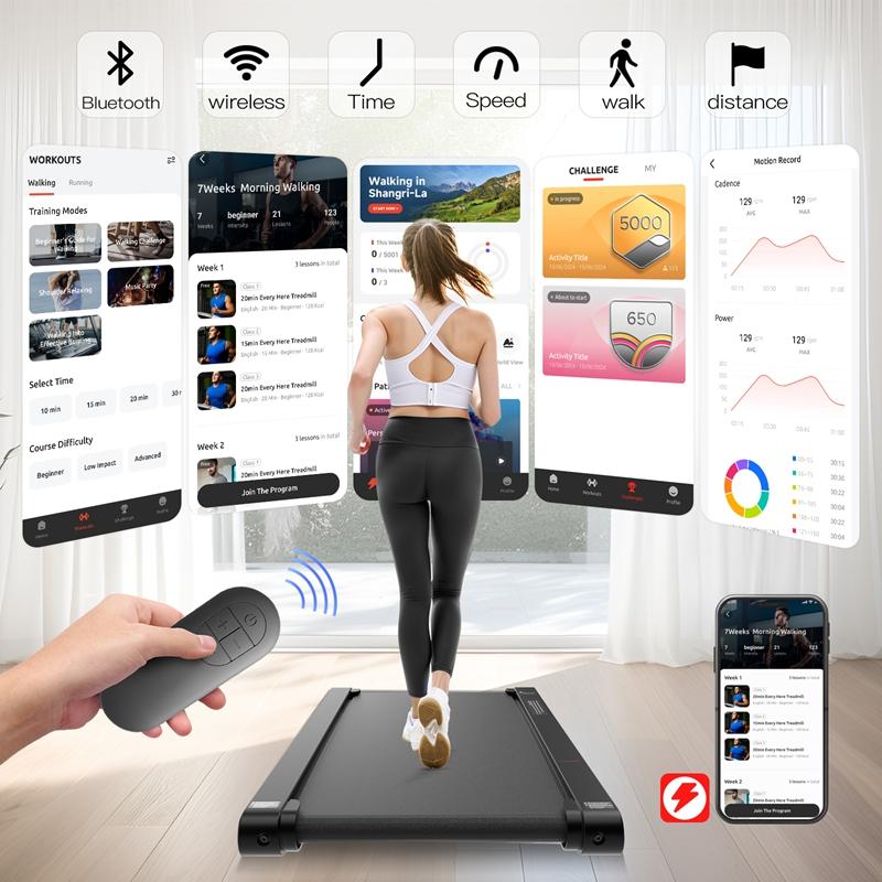 Walking Vibration Pad,Vibrating Plate, Remote Control & APP, Lightweight Under Desk Treadmills For Home & Office,Servo Motor Technology, 3 in 1 Portable Walking Pad Treadmill, 350 Lbs Capacity,4 Fat-Burning Modes, 3.8 Mph, 22 Lbs