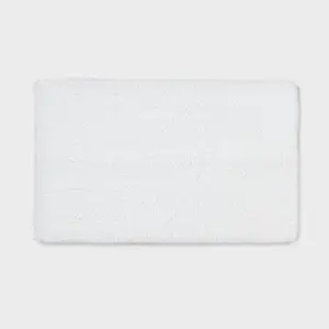 Threshold Tufted 40x24" Rectangle Bath Rug High Pile Spa Plush, White