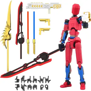 T13 Robot Action Figure - 3D Printed Collectible with Articulated Joints & Accessories for Desktop Decorations - 1pc Options Figurine Decorative Piece