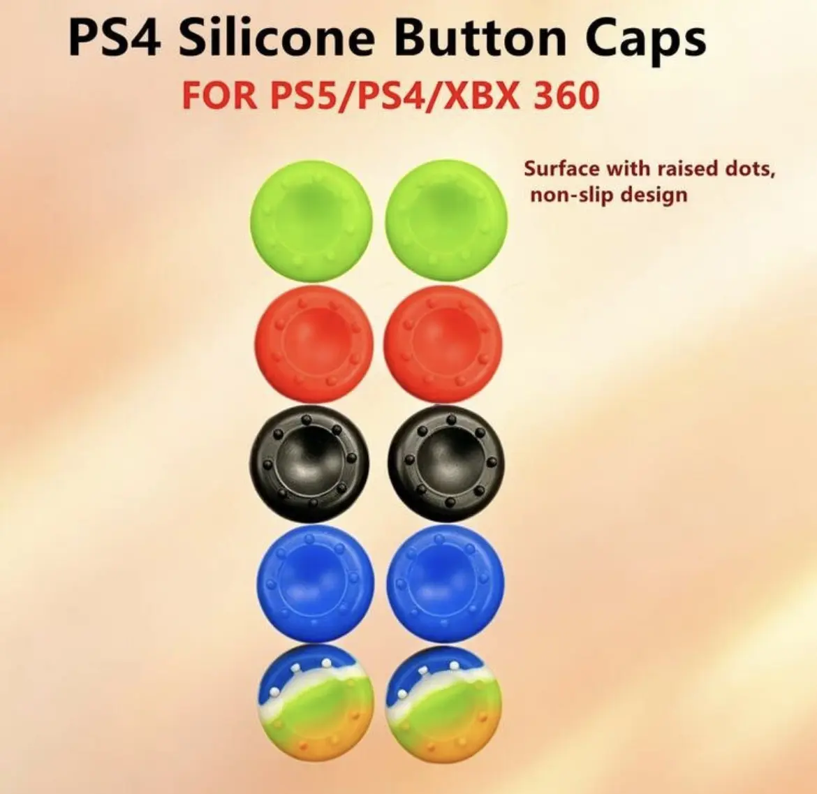 10PC Silicone Thumbstick Grip Caps for PS5 PS4 Xbox 360 Controller – Non-Slip Gaming Joystick Covers
