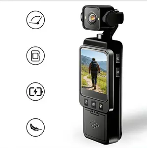 Portable video camera featuring 1080P HD resolution, a 1.54-inch rotatable screen, built-in WiFi hotspot, loop recording, full-color night vision, and 6x zoom—an action camera ideal for outdoor sports and travel.