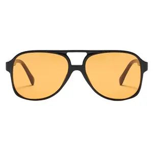 Fifth & Ninth Kingston Unisex Aviator Sunglasses - Black/Orange