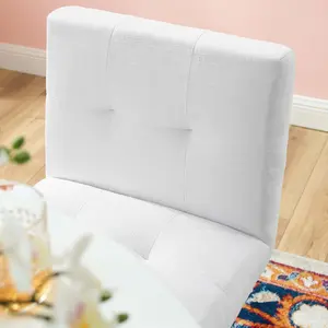 Modway Privy Gold Stainless Steel Upholstered Fabric Counter Stool in Gold White