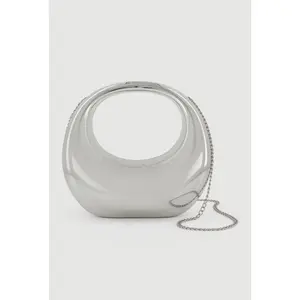 Metallic Sculptural Convertible Crossbody Handbag