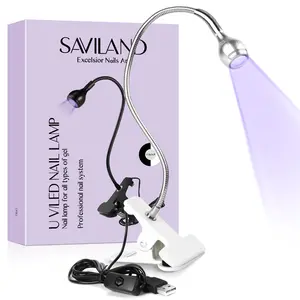 SAVILAND Mini LED Nail Lamp: USB-Powered Rotatable Gel Nail Dryer with Flexible Clip, Quick-Cure UV Light for Gel Polish and DIY Manicures