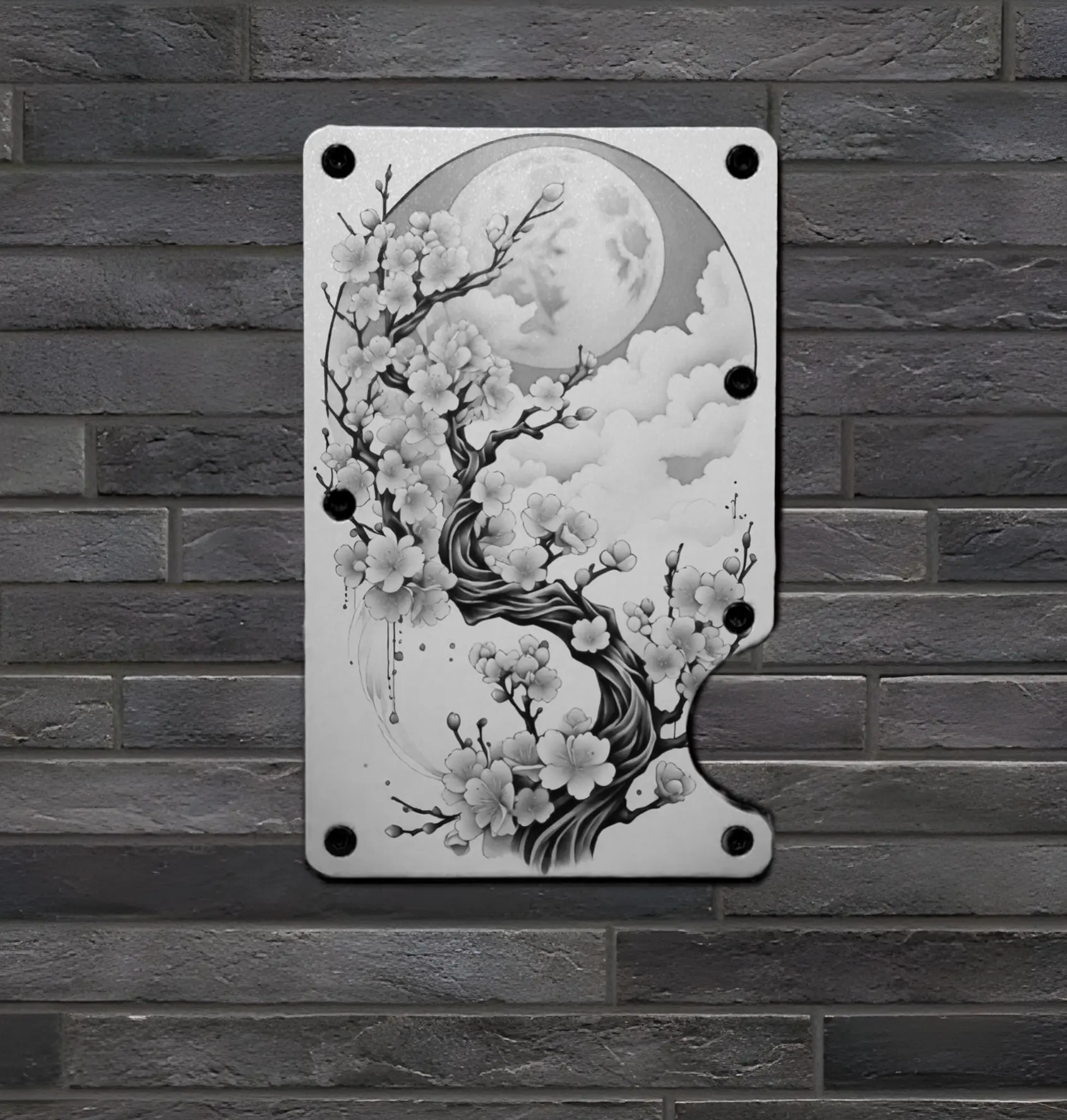 Sakura Tree Blossom Art RFID Blocking Minimalist Wallet, Gamer Gift, Gift For Him, Christmas Gift, Holds up to 15 Cards, Moneyclip