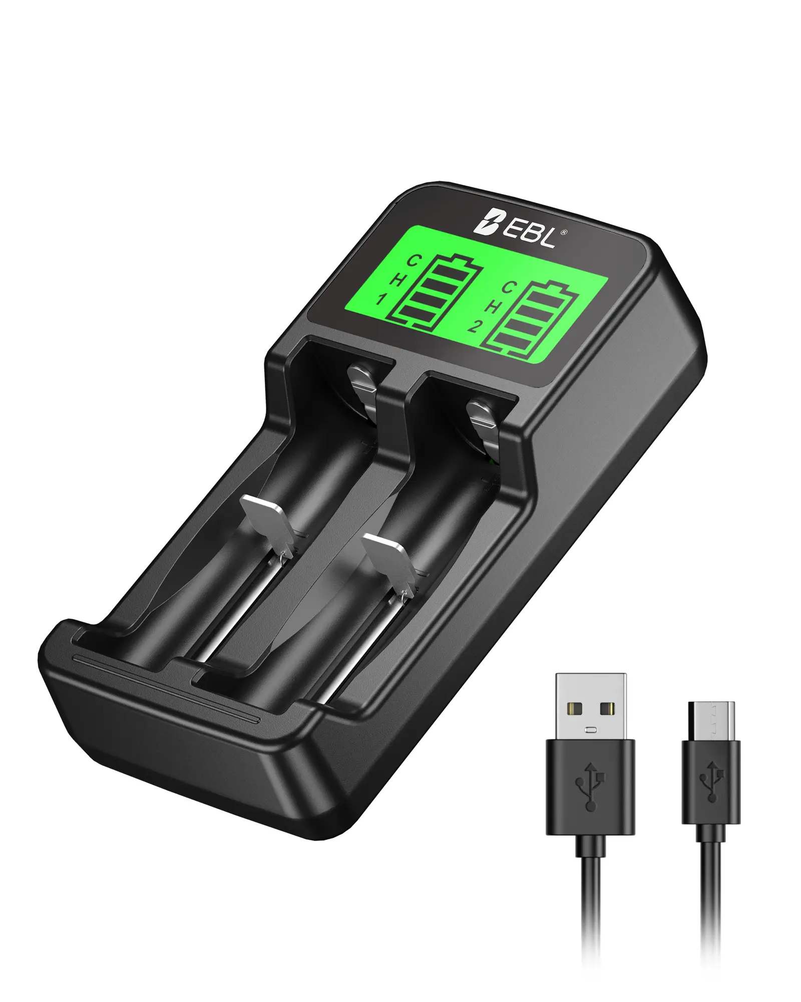 SW-3K Multi-Type Battery Charger by EBL, Universal Fit For 3.7V Li-ion, NiMH & NiCD Cells, 1000mA Fast Charge With Digital LCD Readout & Comprehensive Safety Guards