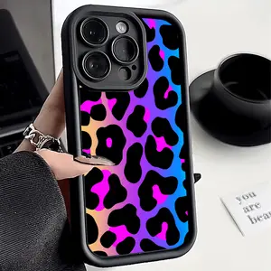 Rainbow Leopard Print Phone Case Compatible with iPhone 17/16/15/14 Pro Max and other models Thickened shockproof and drop-resistant TPU phone case Perfect Christmas and holiday gift
