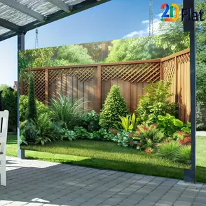 2D Flat Banner Wall Decor 1pc, Decorative Banner, Backyard Garden Landscape Banner, lush green plants, featuring a serene pastoral style, rural courtyard aesthetics. It can be used as a studio prop for indoor/outdoor use