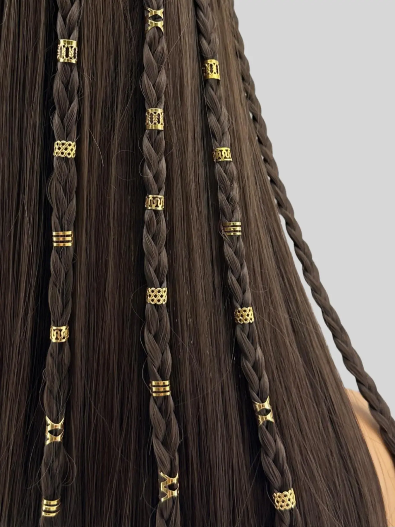 Mixed Color Braiding Hair Accessory, 50pcs Hair Dreadlock Accessory, Metal Braids Rings Cuffs Clips for Dreadlock Accessory Jewelry Decorations, Braid Hairstyles, Hairpins, Clips Knotless Braids