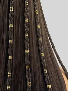 Mixed Color Braiding Hair Accessory, 50pcs Hair Dreadlock Accessory, Metal Braids Rings Cuffs Clips for Dreadlock Accessory Jewelry Decorations, Braid Hairstyles, Hairpins