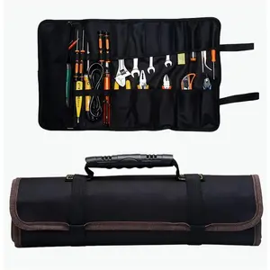 23 Tool Bag Roll Up,Duty Tool Roll Bag with Zipper, Wrench Roll Pouches & Tool Pockets, Fold-able, Tool Organizer Bag
