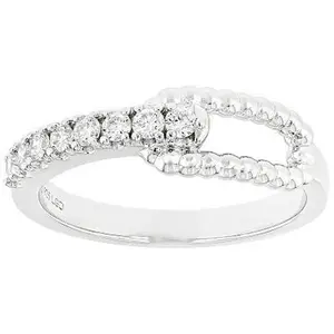 JTV White Lab-Grown Diamond Rhodium Over Sterling Silver Band Ring 0.25ctw