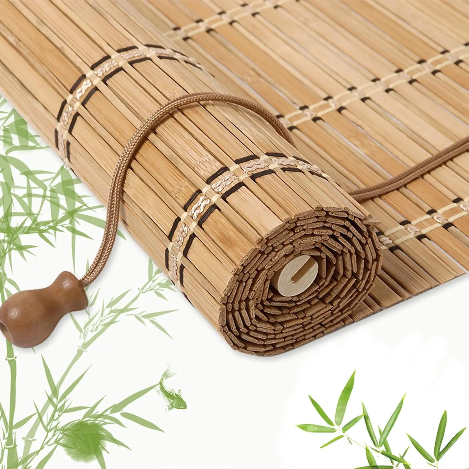 Bamboo Blinds for Interior Windows, Custom Bamboo Shades for Indoor Windows, Roller Shades for Indoor Window and Outdoor Patio, Decks, Porches, BackyardsGift.