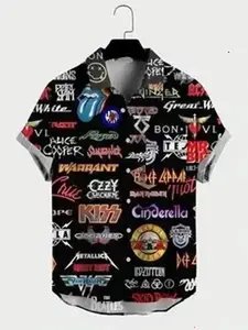 80s Rock Band Hawaiian Shirt, retro throwback music shirt, vintage style