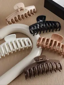 5pcs Soft Silicone Hair Claw Clips, Hair Claws Set, Durable Non-Slip Hair Clamps for Women, Comfortable Hair Accessories for Daily Wear & Autumn