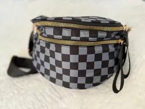 The Classy Cloth WS - Farah Fanny Bum Bag - Black & Grey Checkered RTS