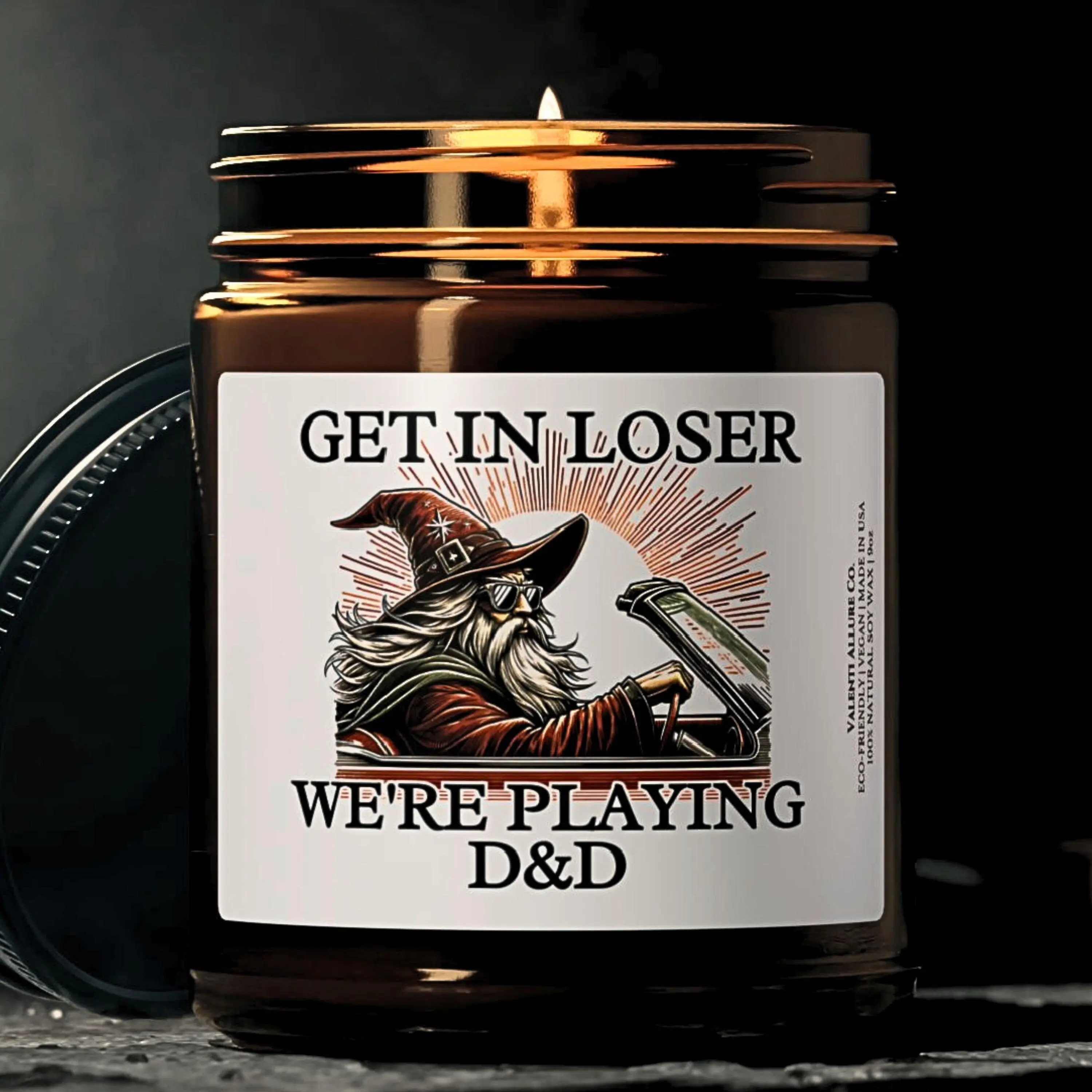 DnD Dungeon Master Candle, DnD D20 Candles Gifts, Dungeon Master, Get In Loser, Gamer Gift, Dungeons and Dragons DM Candle, Funny Candles