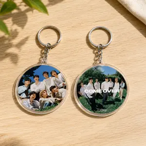 OT7 Happy Ver Acrylic Keychain ,Cute Charm Accessory for Bags ,Aesthetic Kpop Keyring,