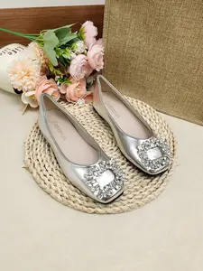 Elegant Flat Shoes for Women, Square Toe Rhinestone Buckle, Soft Sole, Casual Style, Perfect for Parties and Commuting