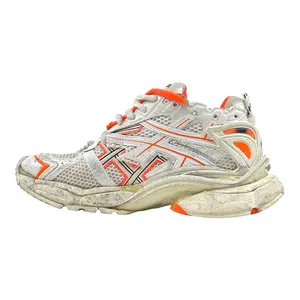 990902 Balenciaga Runner Sneaker Orange & White