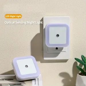 Plug-in Led Night Light with Auto Dusk to Dawn Sensor,Adjustable Brightness Warm White Lights for Hallway,Bedroom, Kids Room, Kitchen, Stairway, 4 Pack